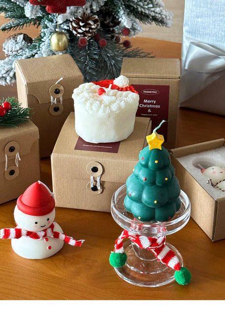 MELONGIRL Christmas Tree Snowman Candle from MELONGIRL