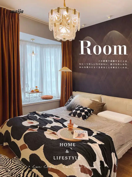 MISTYWOOD Black Sofa Knitted Floral Duvet from MISTYWOOD