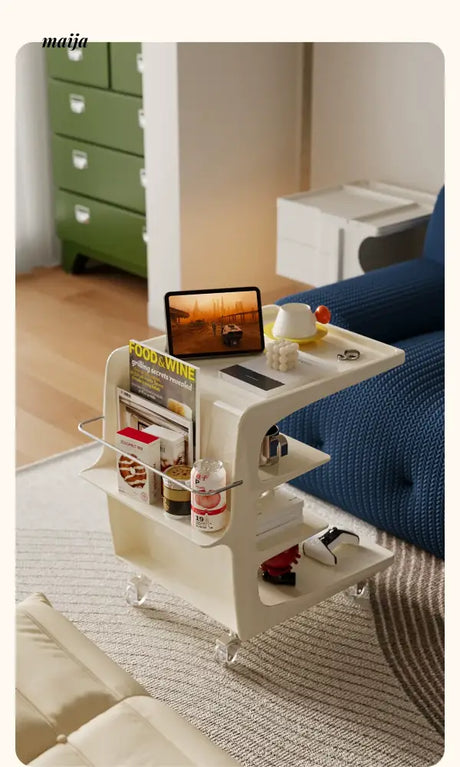 PUMPKIN BOX Acrylic Cream Coffee Table Cart from PUMPKIN BOX