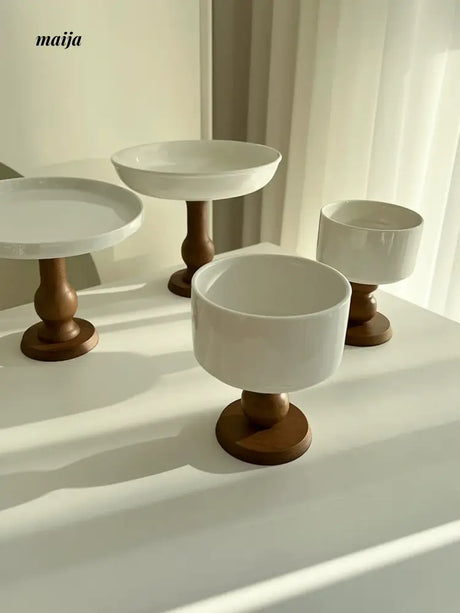 LIVETAI Coffee Cup and Plate with High Foot Set from LIVETAI