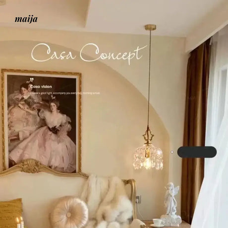 NANCY French Crystal Corridor Chandelier All-Copper Design from NANCY