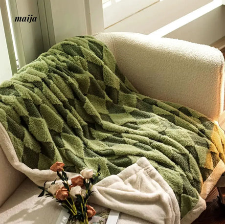 Diamond Pattern Double Layer Blanket from Shui Yang