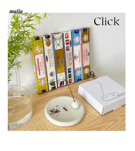 CLICK White Ceramic Incense Tray Nordic Design from CLICK