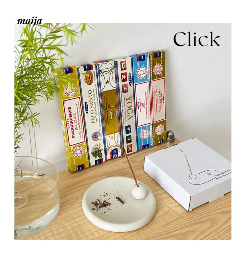 CLICK White Ceramic Incense Tray Nordic Design from CLICK