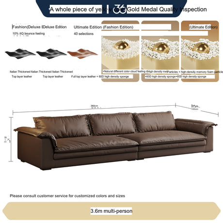 FASATI Jasper Luxurious Deep-Seat Leather Sofa from FASATI