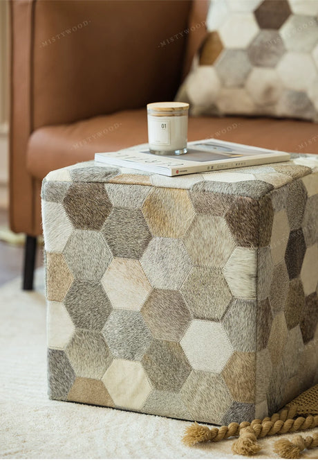 MISTYWOOD Hexagonal Cow Silk Makeup Stool from MISTYWOOD
