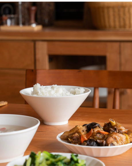 MUMO Leo White Porcelain Rice Bowl Set from MUMO