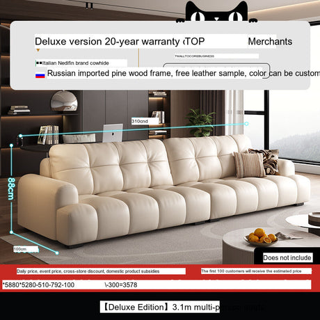 DIPU Nova Cream Cowhide Sofa from DIPU