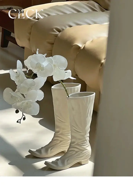 CLICK White Ceramic Boots Jewelry Nail Decor from CLICK