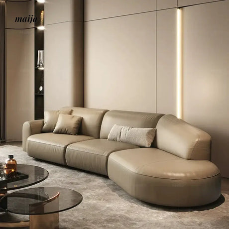 NAVI Emelie Leather Curve Sofa from NAVI