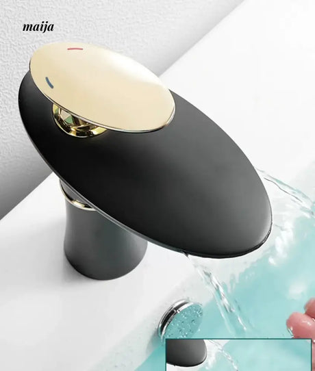 Flying Saucer Copper Waterfall Basin Faucet from Kaiyashi