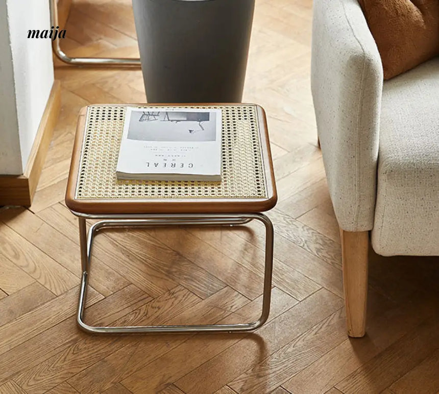 Retro Classic Rattan Glass Nested Tables from maija
