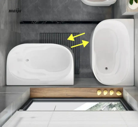 Mini Freestanding Rounded Outer Edge Acrylic Bathtub from maija