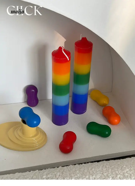 CLICK Gradient Rainbow Candle Holiday Decor from CLICK