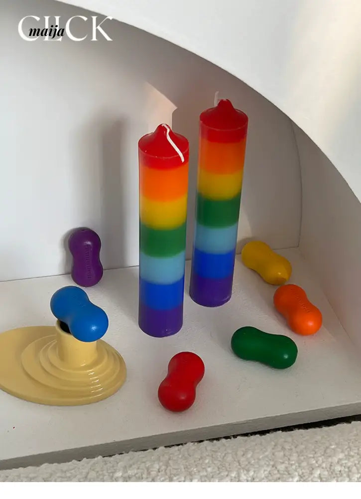 CLICK Gradient Rainbow Candle Holiday Decor from CLICK