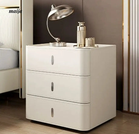 Matteo Leather Wrapped Bedside Table from maija