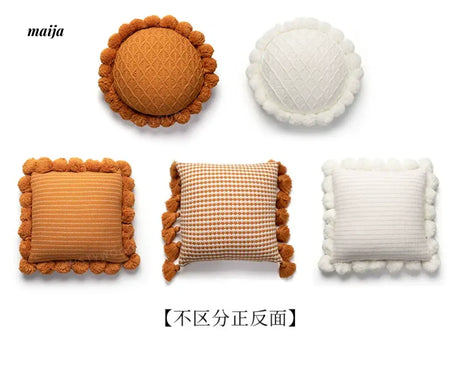 MISTYWOOD Orange Weaved Sofa Pillow from MISTYWOOD