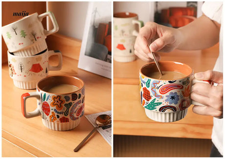 Abstract Colourful Painting Mug from Kumagaigumi