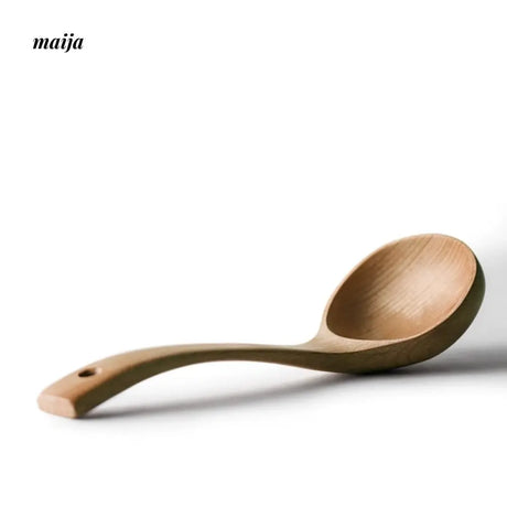 JOTO Wooden Spoon Long Handle Pure Color Tableware from JOTO