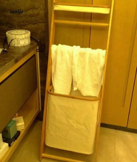 Bamboo Laundry Basket Bathroom Rack from maija