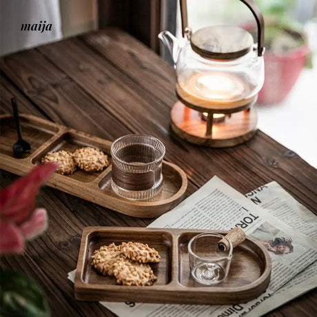 Wooden Serving Plate with Grid from KIMACHI
