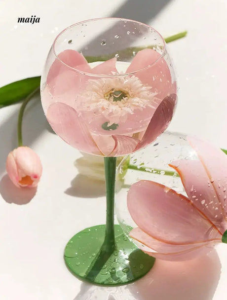 SOREMO Tulip Hand Painted Wine Glass from maija