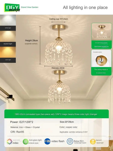 GVG Crystal Corridor Ceiling Light from GVG