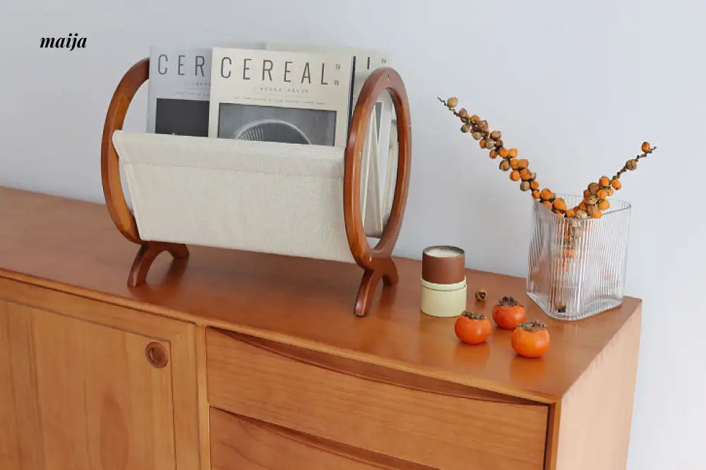Retro Cherry Wood Magazine Rack from maija