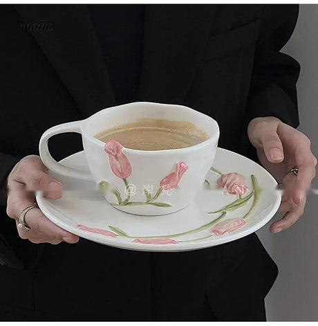 ANFAN 3D Ceramic Tulip Coffee Cup from ANFAN