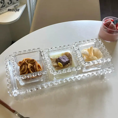 BANKE Love Heart Glass Dessert Plate Set from BANKE
