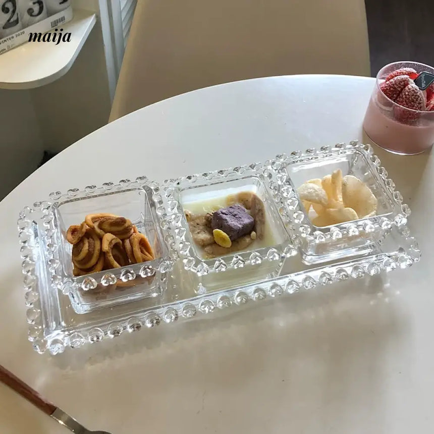BANKE Love Heart Glass Dessert Plate Set from BANKE