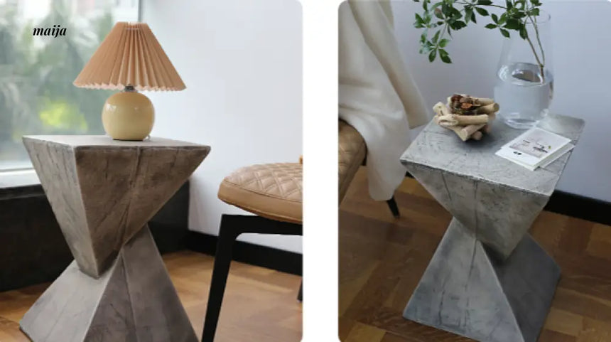 Irregular Hourglass Wood Stump Side Table from maija