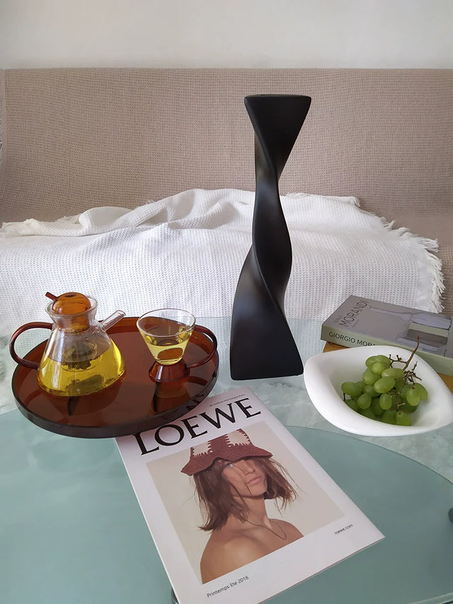 TODAYARTIST Elowen Glossy Scandinavian Tea Set with Amber Cups from TODAYARTIST