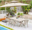 MOJIA Eulalia Wood-Grain Aluminum Barbecue Table for Stylish Courtyards from MOJIA