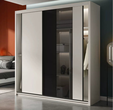 AIWO Lucien Light Luxury Glass Sliding Door Wardrobe from AIWO