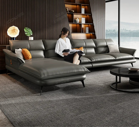 DIPU Leo Scandinavian Minimalist Leather Sofa from DIPU