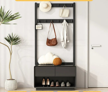 LINYUE Lila Minimalist Wooden Hanger with Shoe Shelf from LINYUE