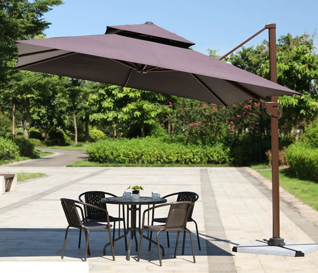 MOJIA Lysandra Solar-Powered Patio Umbrella with Elegant Lighting from MOJIA