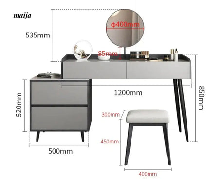MEIHOUSE Telescopic Scandinavian Dressing Table Modern Bedroom Storage from MEIHOUSE