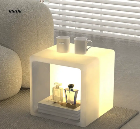 YUNLU Square Storage Lamp Side Table from YUNLU