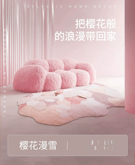 KENZAKI Sakura Snow Washable Rug from KENZAKI