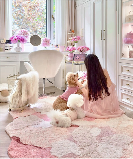 KENZAKI Sakura Snow Washable Rug from KENZAKI