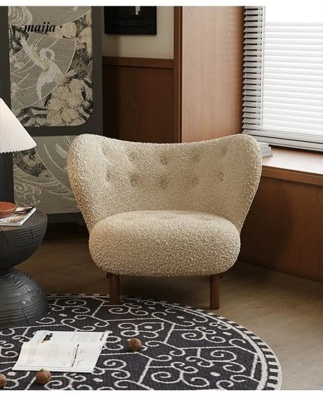 SMALL HIBISCUS Designer Single Chair Lambskin from SMALL HIBISCUS