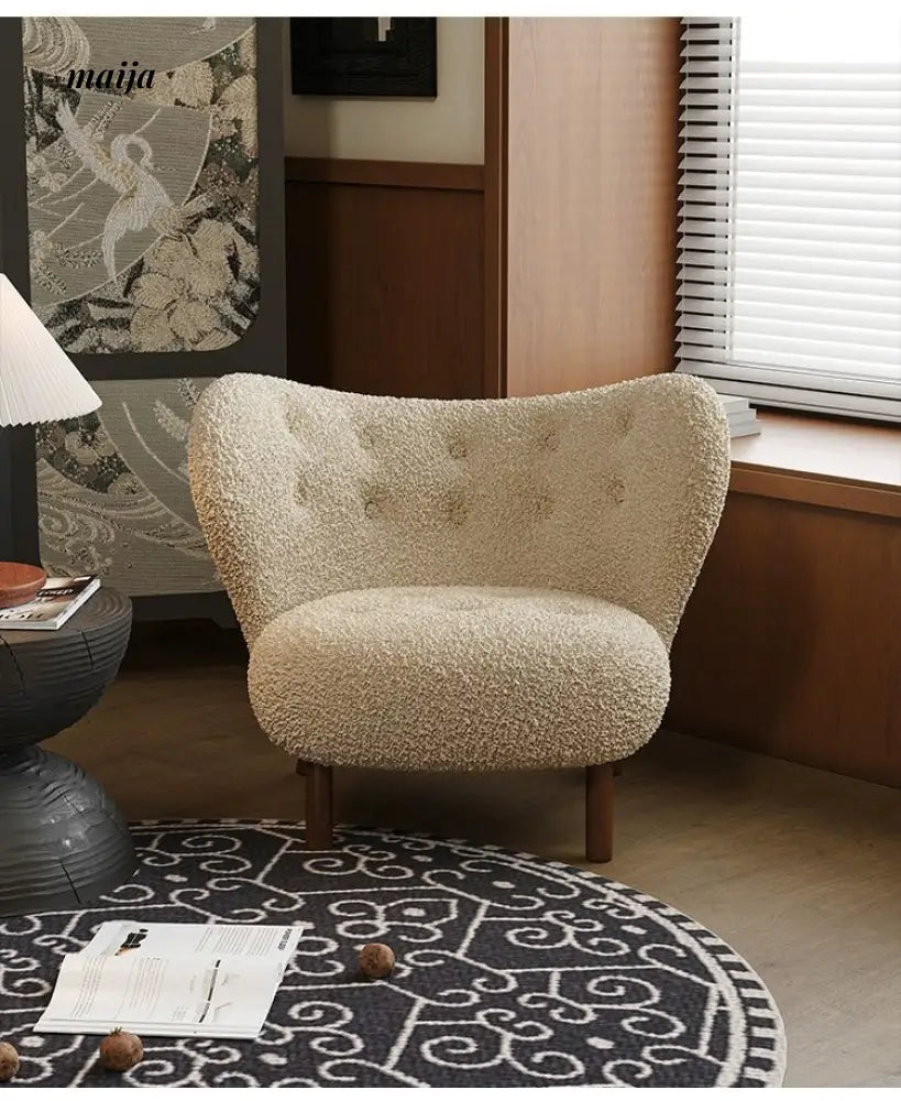 SMALL HIBISCUS Designer Single Chair Lambskin from SMALL HIBISCUS