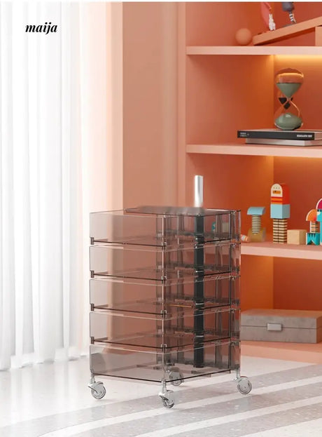 LOWERLEFT Rotating Acrylic Bedside Table from Lower Left