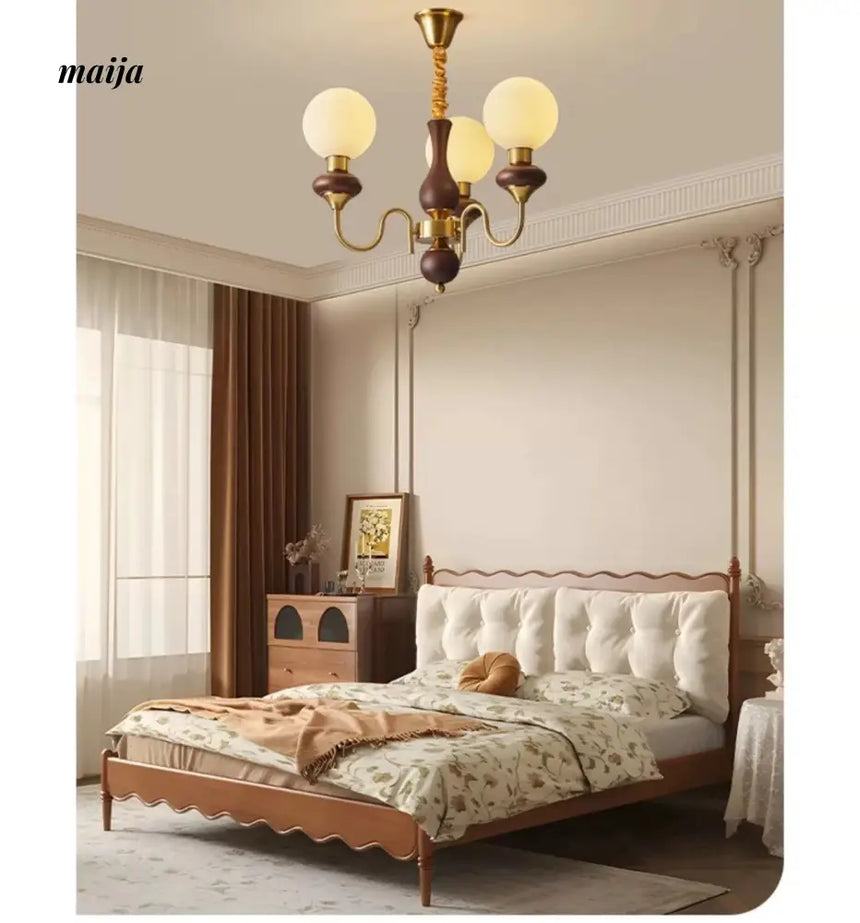 NANCY Retro Walnut Living Room Chandelier Eye Protection from HOBBYTREE