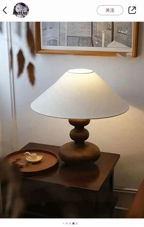 NANCY Solid Wood Table Lamp Wabi-Sabi Style from NANCY