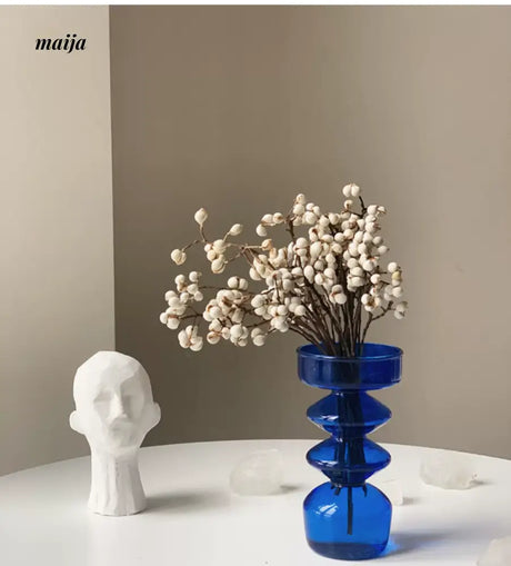 HOMESIDE Claine Blue Glass Vase from HOMESIDE