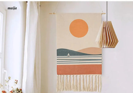 MAN YUE HOME Woven Tapestry for Bedroom Canvas Cotton Linen from MAN YUE HOME