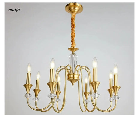 NANCY All-Copper French Retro Crystal Living Room Lamp from NANCY